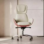Luxurious Synthetic Leather Office Chair with Aluminum Alloy Base - Ergonomic Design for Ultimate Comfort fjd-4748