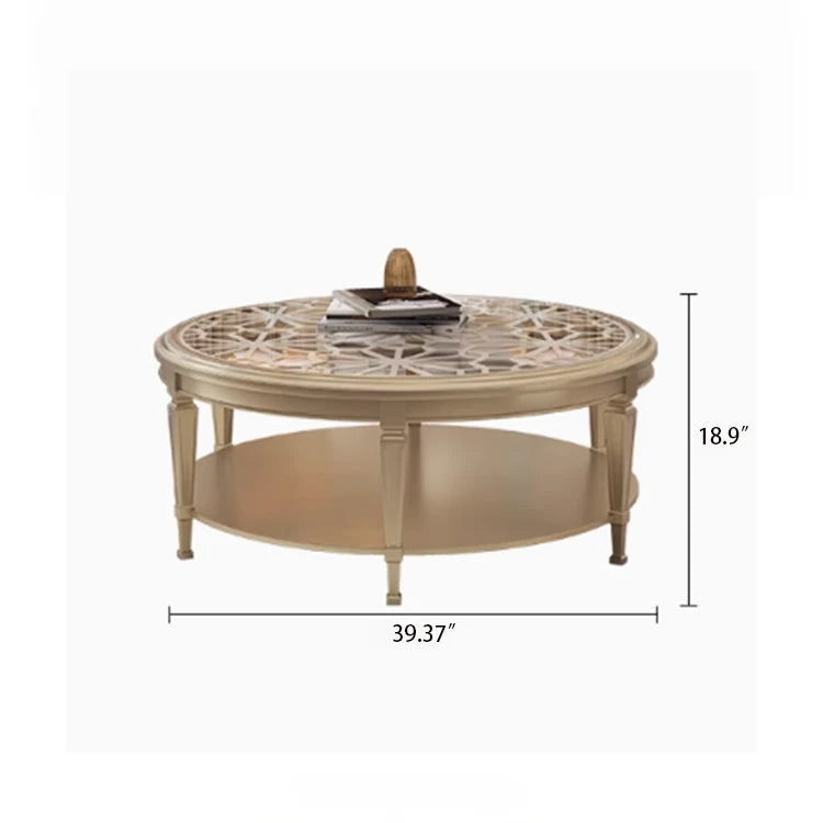 Elegant Tempered Glass and Solid Wood Coffee Table – Stylish Living Room Accent Piece fjfn-5274