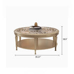 Elegant Tempered Glass and Solid Wood Coffee Table – Stylish Living Room Accent Piece fjfn-5274