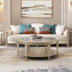 Elegant Tempered Glass and Solid Wood Coffee Table – Stylish Living Room Accent Piece fjfn-5274