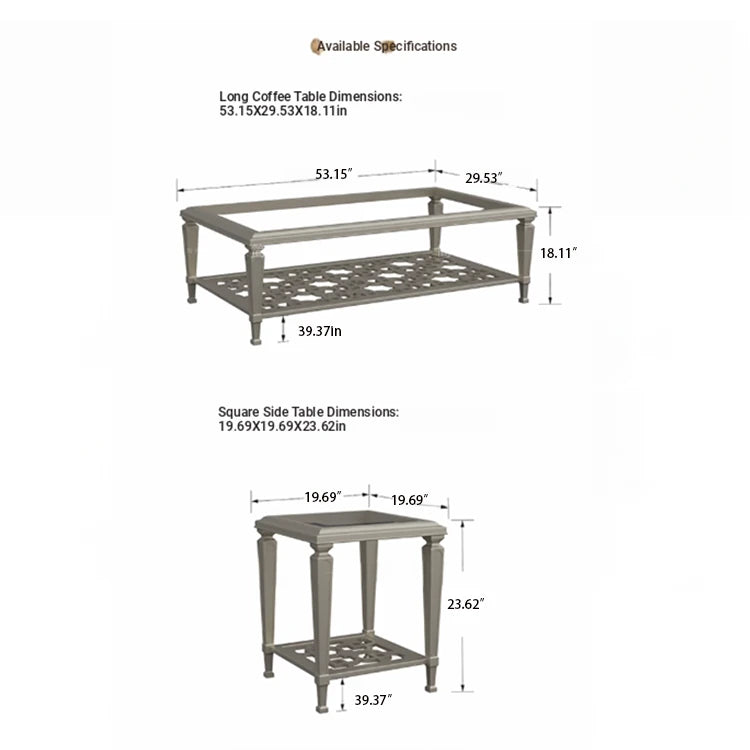 Elegant Solid Wood Coffee Table with Tempered Glass Top – Stylish Living Room Accent Furniture fjfn-5276