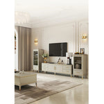 Stylish Pine Multi-Layer Board Coffee Table with Elegant Gold Accents for Modern Living Rooms fjfn-5277