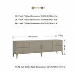 Stylish Pine Multi-Layer Board Coffee Table with Elegant Gold Accents for Modern Living Rooms fjfn-5277
