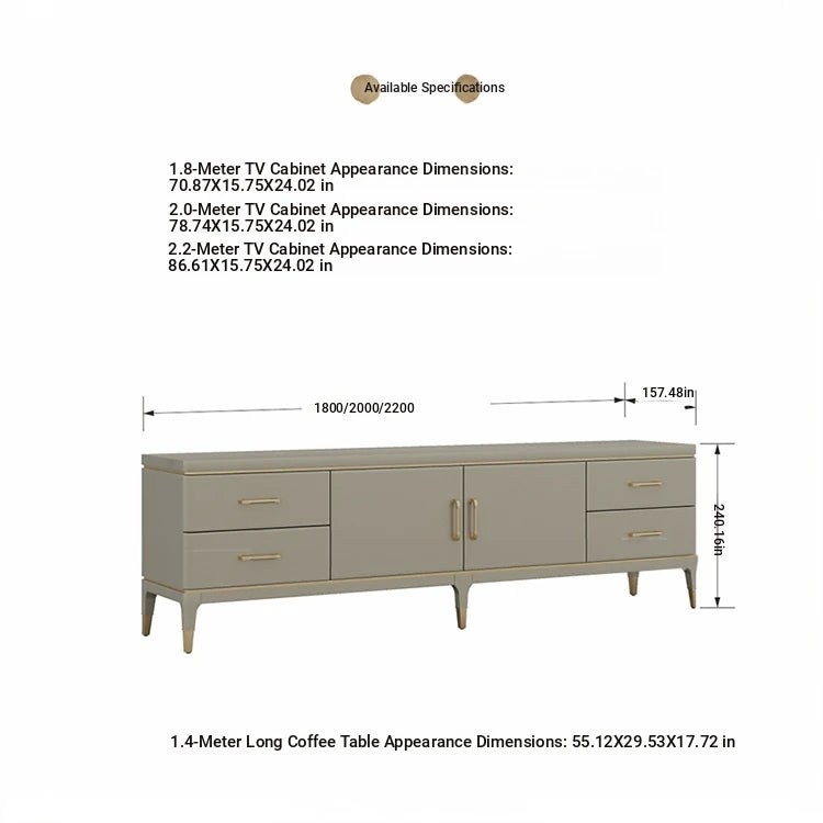 Modern Pine Multi-Layer Board TV Stand with Elegant Gold Accents – Stylish Entertainment Center Solution fjfn-5278