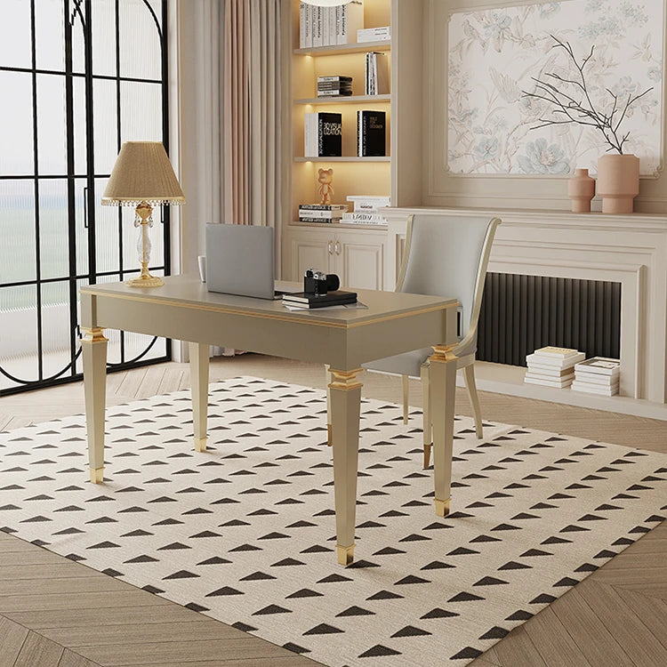 Elegant Solid Wood Desk with Drawers - Stylish Home Office Furniture for Productive Workspaces fjfn-5279