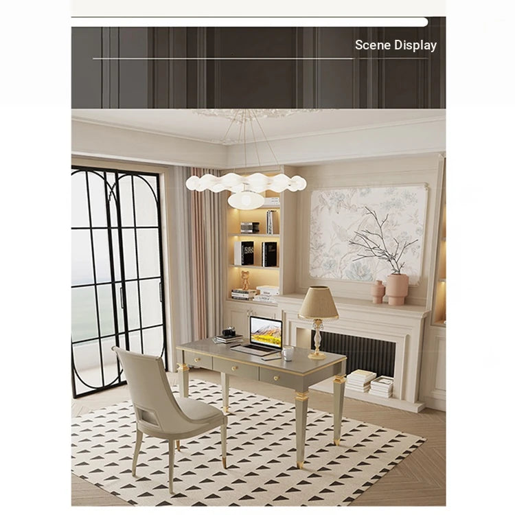 Elegant Solid Wood Desk with Drawers - Stylish Home Office Furniture for Productive Workspaces fjfn-5279