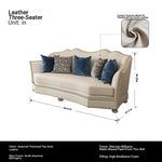 Elegant Solid Wood Sofa Set with Cowhide Leather & PU Leather Upholstery – Luxurious Comfort for Your Living Room fjfn-5281