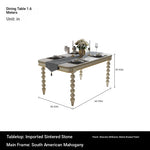 Elegant Solid Wood Sintered Stone Dining Table for Modern Home Decor - Stylish and Durable Design fjfn-5282