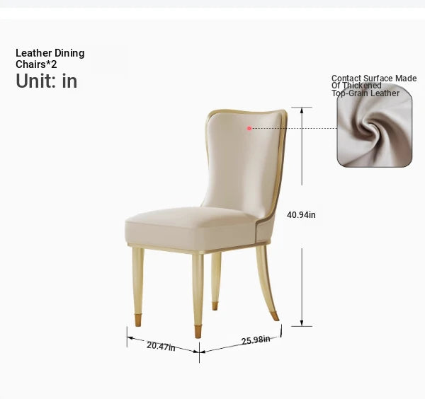 Elegant Solid Wood & Cowhide Leather Dining Chair – Stylish Comfort for Modern Interiors fjfn-5283