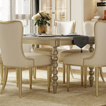 Elegant Solid Wood & Cowhide Leather Dining Chair – Stylish Comfort for Modern Interiors fjfn-5283