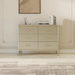 Elegant Pine Multi-Layer Board Cabinet with Gold Accents – Stylish Storage Solution for Modern Homes fjfn-5285