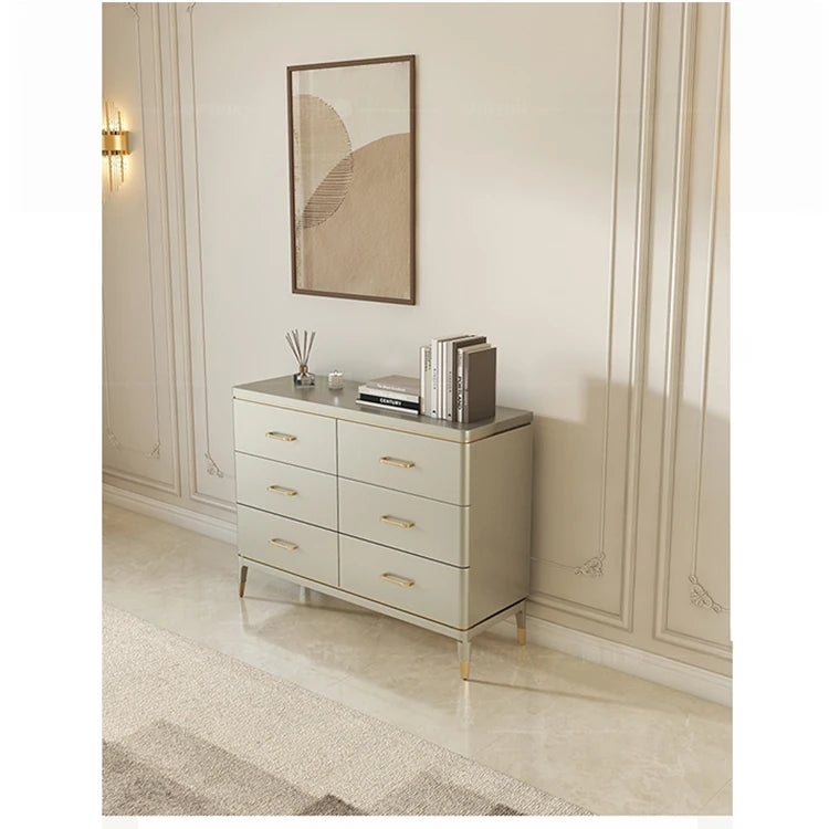 Elegant Pine Multi-Layer Board Cabinet with Gold Accents – Stylish Storage Solution for Modern Homes fjfn-5285