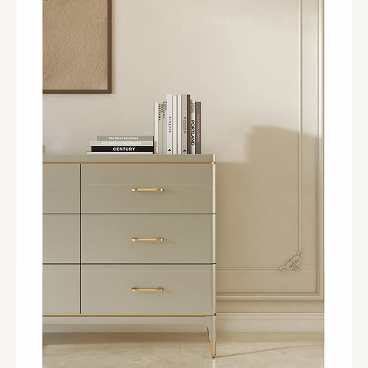Elegant Pine Multi-Layer Board Cabinet with Gold Accents – Stylish Storage Solution for Modern Homes fjfn-5285