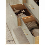 Elegant Pine Multi-Layer Board Cabinet with Gold Accents – Stylish Storage Solution for Modern Homes fjfn-5285