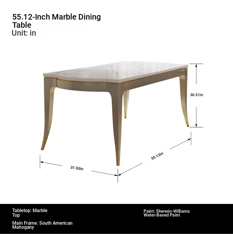 Elegant Solid Wood Dining Table with Sintered Stone Top - Modern Luxury for Your Dining Room fjfn-5286