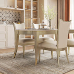 Elegant Solid Wood Dining Table with Sintered Stone Top - Modern Luxury for Your Dining Room fjfn-5286