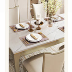Elegant Solid Wood Dining Table with Sintered Stone Top - Modern Luxury for Your Dining Room fjfn-5286