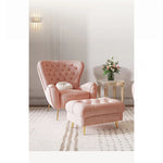 Stylish Solid Wood Accent Chair with Plush Upholstery - Elegant Pink Lounge Chair for Modern Living Room fjfn-5289