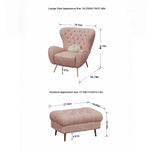 Stylish Solid Wood Accent Chair with Plush Upholstery - Elegant Pink Lounge Chair for Modern Living Room fjfn-5289