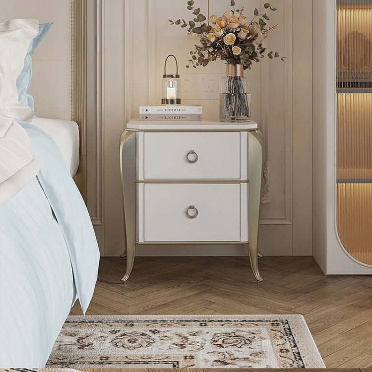 Elegant Solid Wood Nightstand with Multi-layer Board and Stylish Design - Perfect Bedroom Storage Solution! fjfn-5290