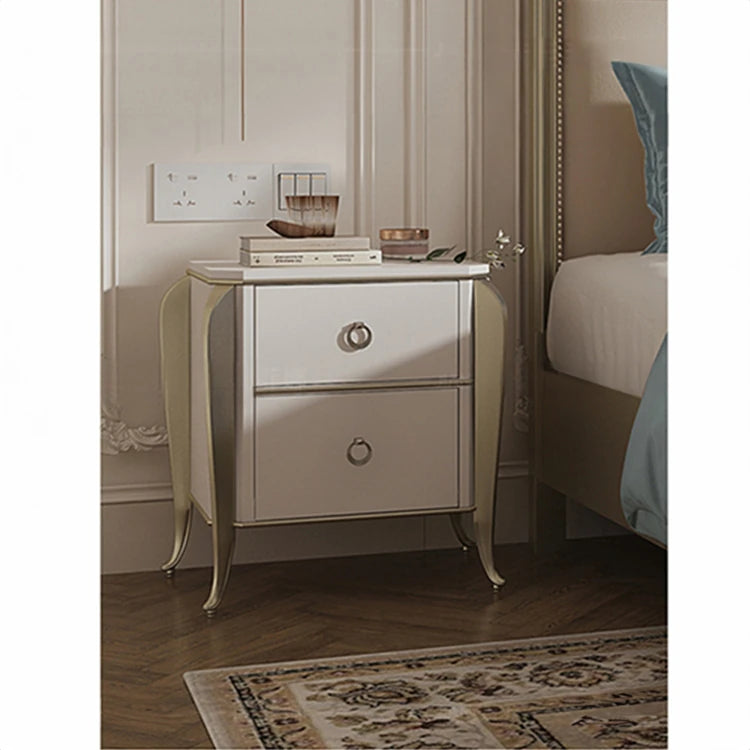 Elegant Solid Wood Nightstand with Multi-layer Board and Stylish Design - Perfect Bedroom Storage Solution! fjfn-5290