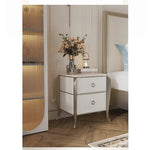 Elegant Solid Wood Nightstand with Multi-layer Board and Stylish Design - Perfect Bedroom Storage Solution! fjfn-5290