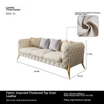 Elegant Solid Wood Cowhide Leather Sofa Set - Modern Luxury Living Room Furniture fjfn-5291