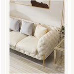 Elegant Solid Wood Cowhide Leather Sofa Set - Modern Luxury Living Room Furniture fjfn-5291