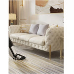 Elegant Solid Wood Cowhide Leather Sofa Set - Modern Luxury Living Room Furniture fjfn-5291