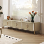 Elegant Solid Wood TV Stand with Multi-Layer Board – Modern Storage Solution for Living Room Décor fjfn-5293