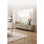 Elegant Solid Wood TV Stand with Multi-Layer Board – Modern Storage Solution for Living Room Décor fjfn-5293