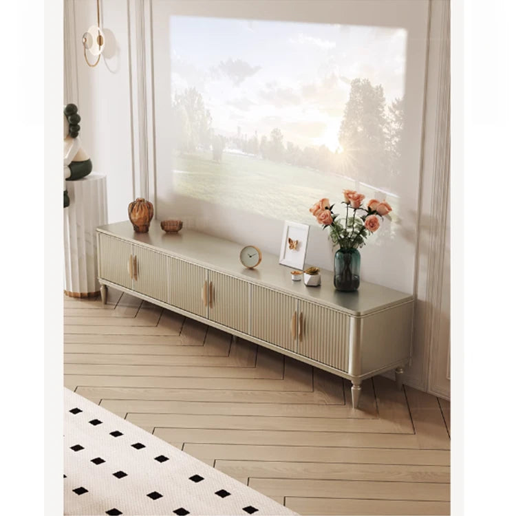Elegant Solid Wood TV Stand with Multi-Layer Board – Modern Storage Solution for Living Room Décor fjfn-5293