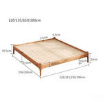 Stylish Light Brown Bed with Natural Wood Accents - Premium Ash Wood Frame fjjj-1655