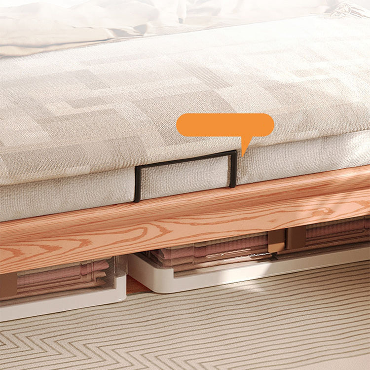 Elegant Bed Frame in Natural Wood with White and Light Brown Ash Wood Accents fjjj-1656