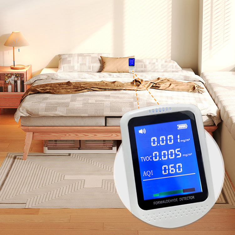 Elegant Bed Frame in Natural Wood with White and Light Brown Ash Wood Accents fjjj-1656