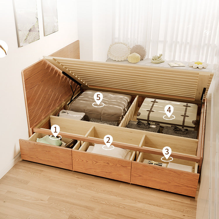 Elegant Ash Wood Bed Frame | Natural Brown & White Finish for Modern Bedrooms fjjj-1657