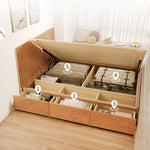 Elegant Ash Wood Bed Frame | Natural Brown & White Finish for Modern Bedrooms fjjj-1657