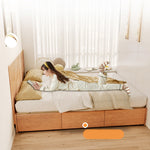 Elegant Ash Wood Bed Frame | Natural Brown & White Finish for Modern Bedrooms fjjj-1657