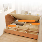 Elegant Ash Wood Bed Frame | Natural Brown & White Finish for Modern Bedrooms fjjj-1657