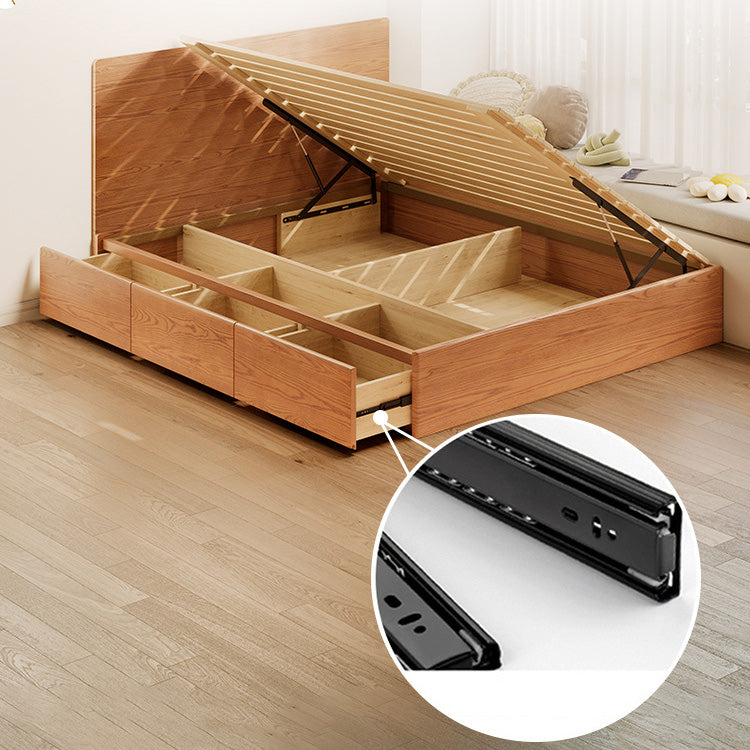 Elegant Ash Wood Bed Frame | Natural Brown & White Finish for Modern Bedrooms fjjj-1657