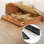 Elegant Ash Wood Bed Frame | Natural Brown & White Finish for Modern Bedrooms fjjj-1657