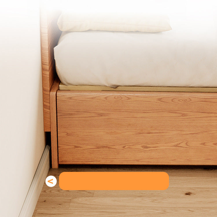 Elegant Ash Wood Bed Frame | Natural Brown & White Finish for Modern Bedrooms fjjj-1657