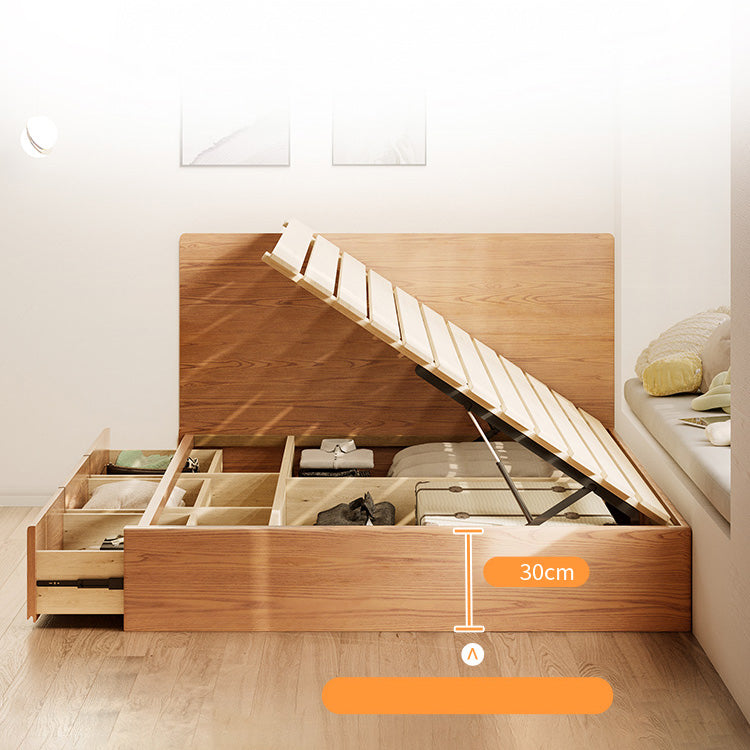 Elegant Ash Wood Bed Frame | Natural Brown & White Finish for Modern Bedrooms fjjj-1657