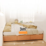 Elegant Ash Wood Bed Frame | Natural Brown & White Finish for Modern Bedrooms fjjj-1657