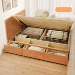 Elegant Ash Wood Bed Frame | Natural Brown & White Finish for Modern Bedrooms fjjj-1657