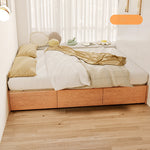 Elegant Ash Wood Bed Frame | Natural Brown & White Finish for Modern Bedrooms fjjj-1657