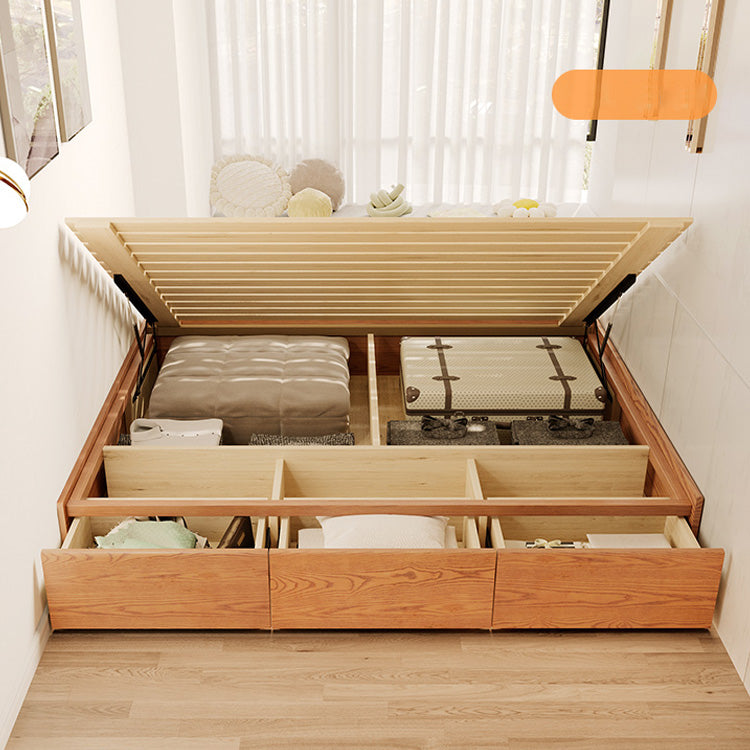 Elegant Ash Wood Bed Frame | Natural Brown & White Finish for Modern Bedrooms fjjj-1657