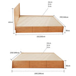 Elegant Ash Wood Bed Frame | Natural Brown & White Finish for Modern Bedrooms fjjj-1657