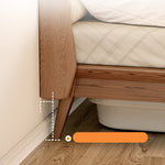 Sleek Ash Wood Bed Frame with Luxurious Down Corduroy Upholstery in Earthy Hues fjjj-1660