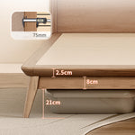 Sleek Ash Wood Bed Frame with Luxurious Down Corduroy Upholstery in Earthy Hues fjjj-1660